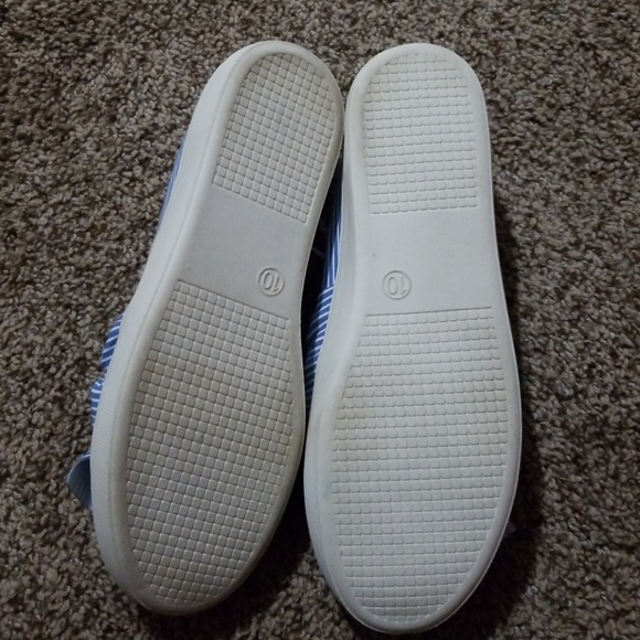 A New Day Blue & White Striped Slip On Sneakers - Picture 5 of 5